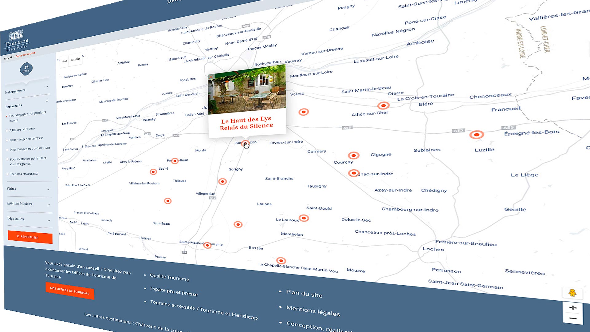 Carte Touristique Interactive De Touraine Chateaux Hebergements