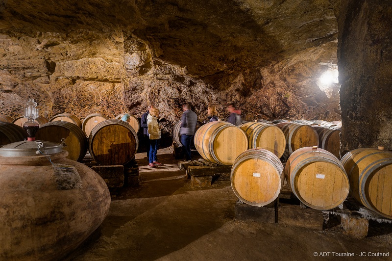 Visite d'un domaine viticole en Val de Loire, en biodynamie : le Clos des Quarterons. Département d'Indre et Loire, France.