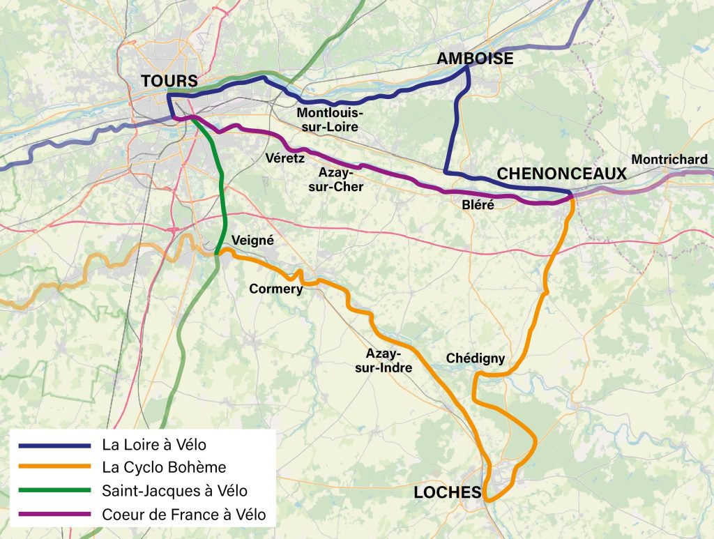 Boucles autour de l'itinéraire Coeur de France à vélo