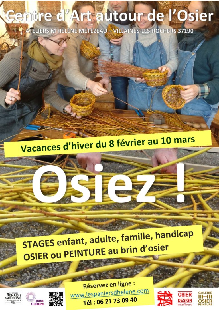 O S I E Z ! ATELIERS OSIER CREATIF à partir de 3 ans  VACANCES D’HIVER au Centre d’Art autour de l’Osier-1